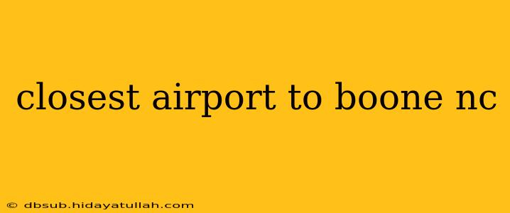closest airport to boone nc