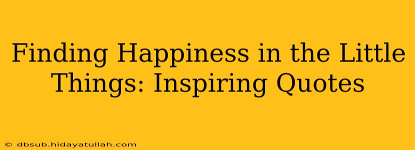 Finding Happiness in the Little Things: Inspiring Quotes