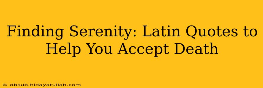 Finding Serenity: Latin Quotes to Help You Accept Death
