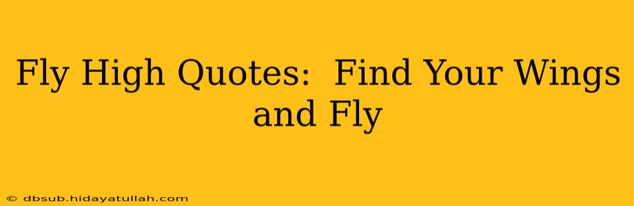 Fly High Quotes:  Find Your Wings and Fly