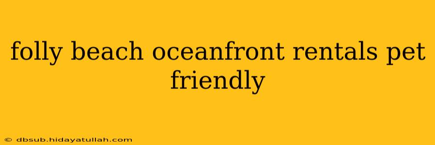 folly beach oceanfront rentals pet friendly