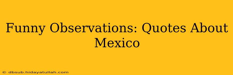 Funny Observations: Quotes About Mexico