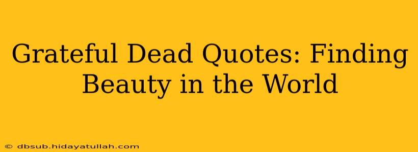Grateful Dead Quotes: Finding Beauty in the World