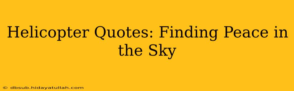 Helicopter Quotes: Finding Peace in the Sky