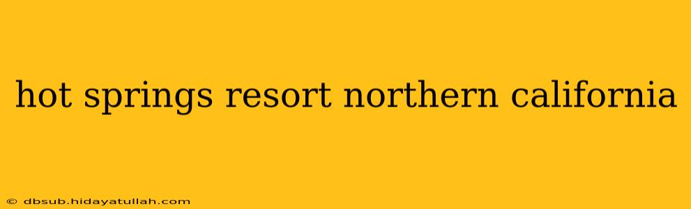 hot springs resort northern california