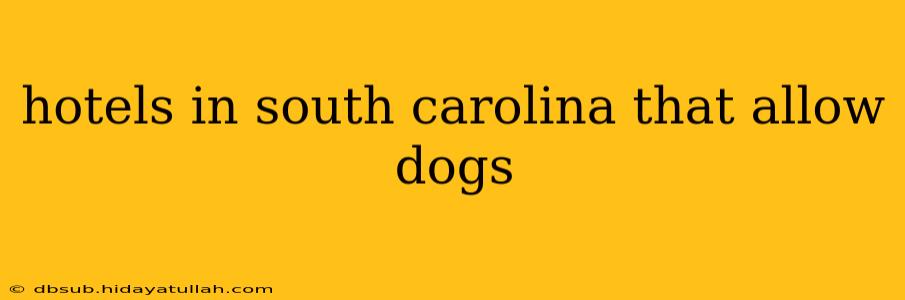 hotels in south carolina that allow dogs