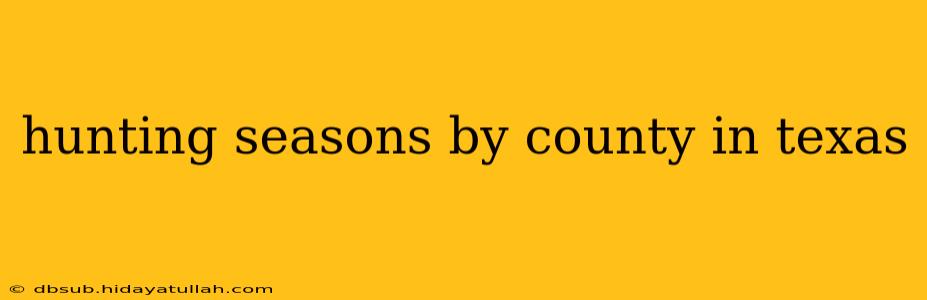 hunting seasons by county in texas