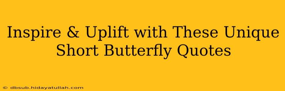 Inspire & Uplift with These Unique Short Butterfly Quotes
