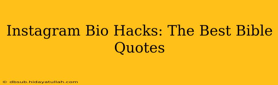 Instagram Bio Hacks: The Best Bible Quotes