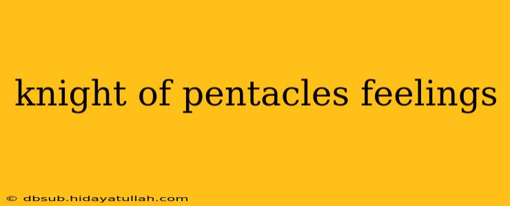 knight of pentacles feelings