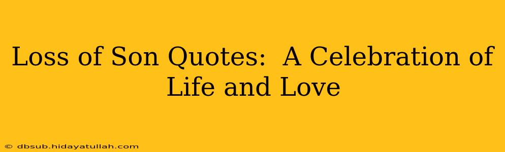 Loss of Son Quotes:  A Celebration of Life and Love