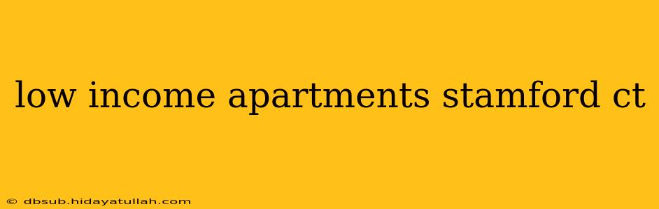 low income apartments stamford ct