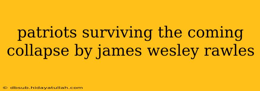 patriots surviving the coming collapse by james wesley rawles