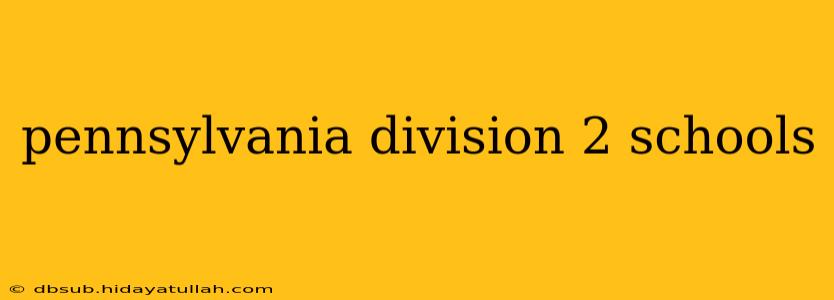 pennsylvania division 2 schools