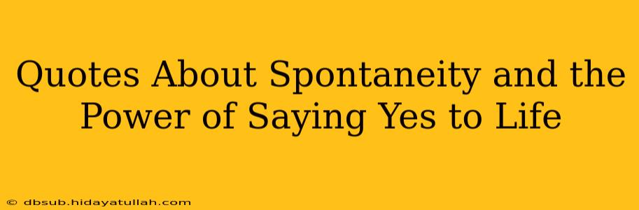 Quotes About Spontaneity and the Power of Saying Yes to Life
