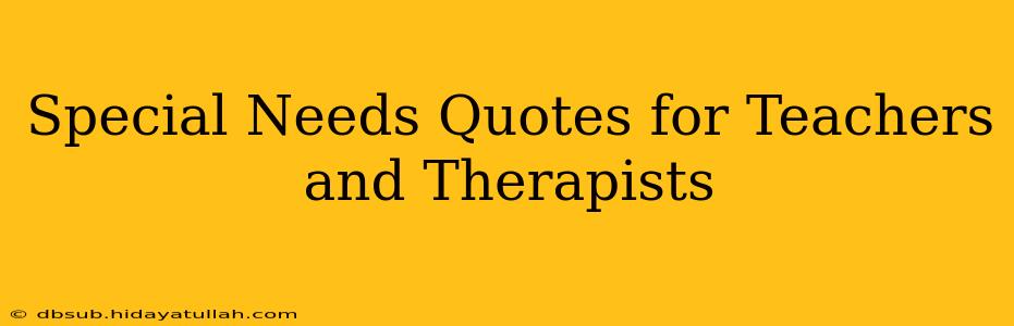 Special Needs Quotes for Teachers and Therapists