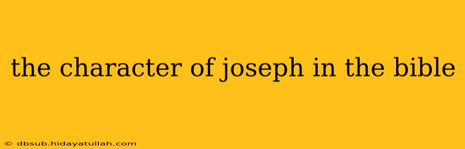 the character of joseph in the bible