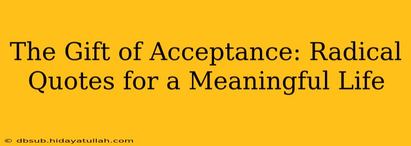 The Gift of Acceptance: Radical Quotes for a Meaningful Life