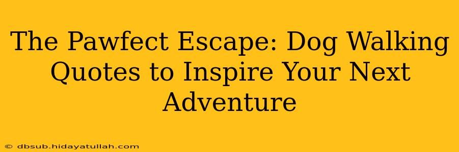 The Pawfect Escape: Dog Walking Quotes to Inspire Your Next Adventure