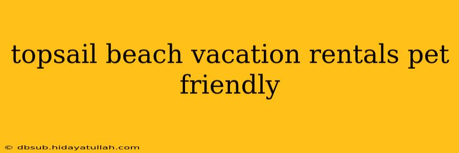 topsail beach vacation rentals pet friendly